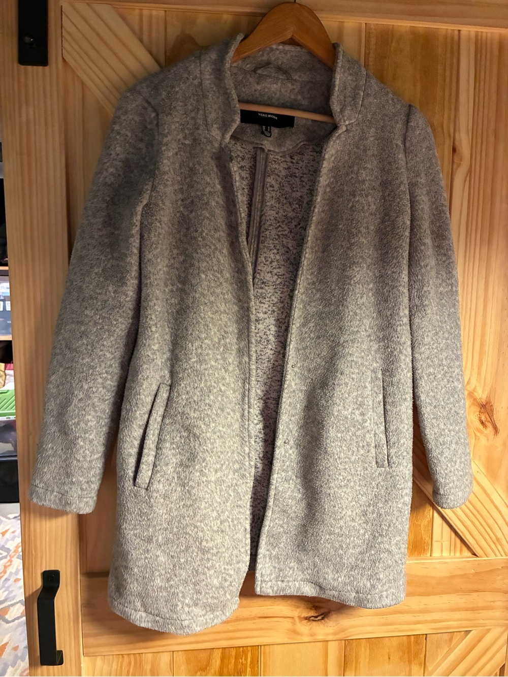 Vero Moda Grey Open-Front snap close Coat